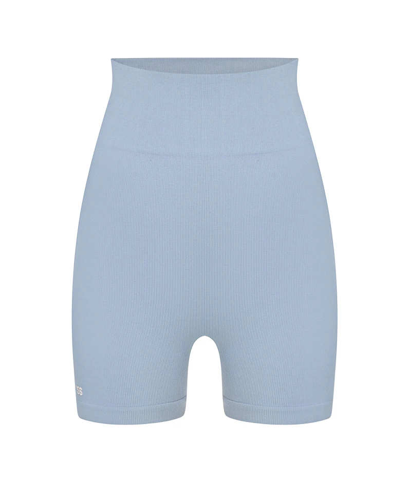 Seamless ribbed shorts Dirty blue